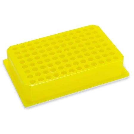 Globe Scientific PCR Cold Work Rack, 4 Degrees C, 96 well for PCR Plates and Strips, Green to Yellow, 2PK PCR-COLDY